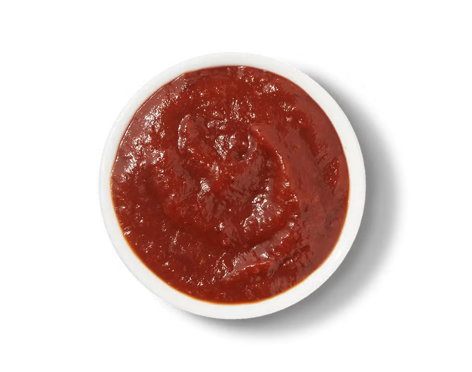 Culver’s Marinara Sauce in a small cup, smooth tomato-based dip with herbs