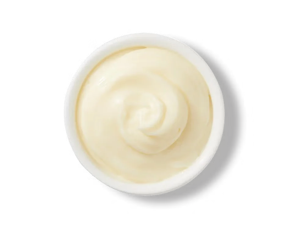 Culver’s Mayo in a small cup, smooth and creamy white sauce used on sandwiches and burgers